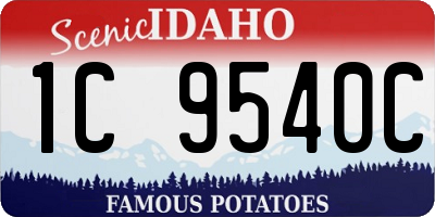ID license plate 1C9540C