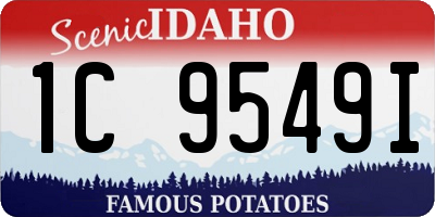 ID license plate 1C9549I