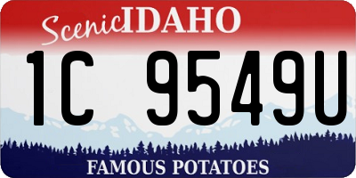 ID license plate 1C9549U