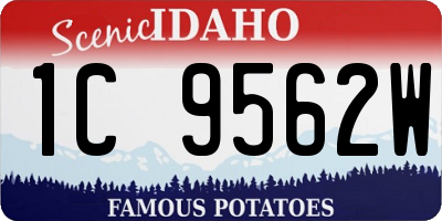ID license plate 1C9562W