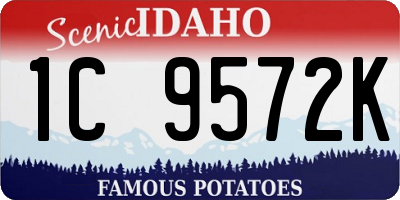 ID license plate 1C9572K