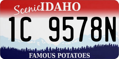 ID license plate 1C9578N