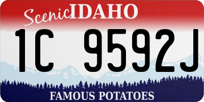ID license plate 1C9592J