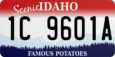 ID license plate 1C9601A