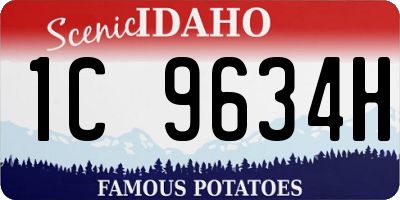 ID license plate 1C9634H