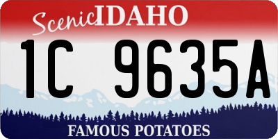 ID license plate 1C9635A