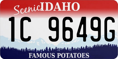 ID license plate 1C9649G