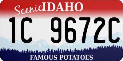 ID license plate 1C9672C