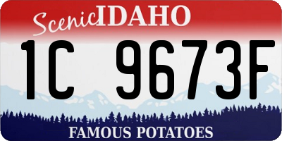 ID license plate 1C9673F