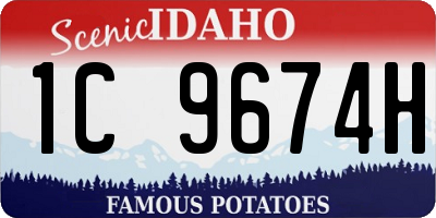 ID license plate 1C9674H