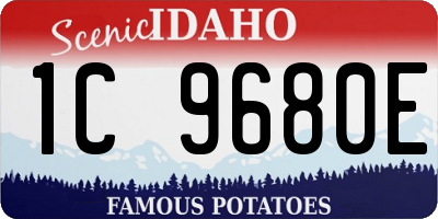 ID license plate 1C9680E