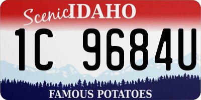 ID license plate 1C9684U