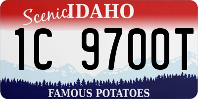 ID license plate 1C9700T