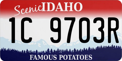 ID license plate 1C9703R