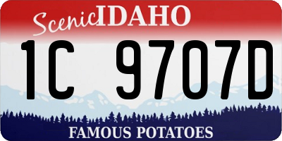 ID license plate 1C9707D
