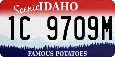 ID license plate 1C9709M