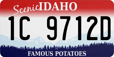 ID license plate 1C9712D