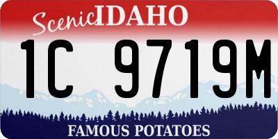 ID license plate 1C9719M