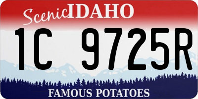 ID license plate 1C9725R