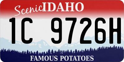 ID license plate 1C9726H