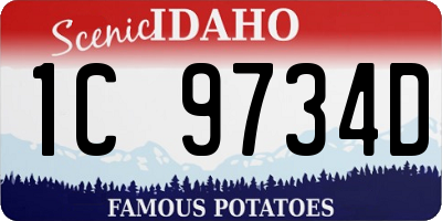 ID license plate 1C9734D