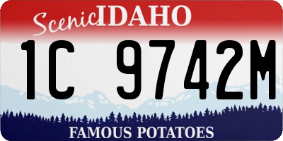ID license plate 1C9742M