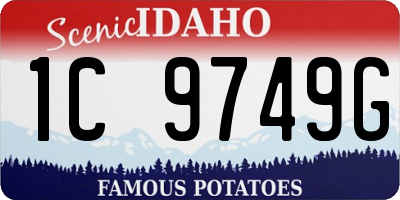 ID license plate 1C9749G