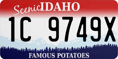 ID license plate 1C9749X