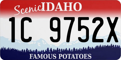 ID license plate 1C9752X