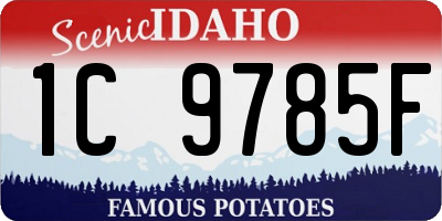 ID license plate 1C9785F