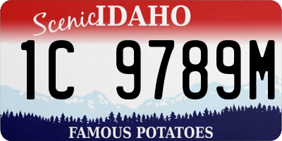 ID license plate 1C9789M