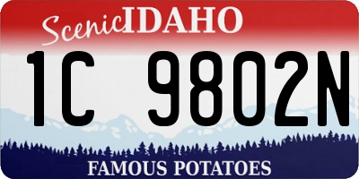 ID license plate 1C9802N