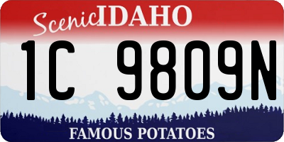 ID license plate 1C9809N