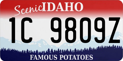 ID license plate 1C9809Z