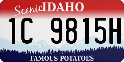 ID license plate 1C9815H