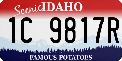 ID license plate 1C9817R