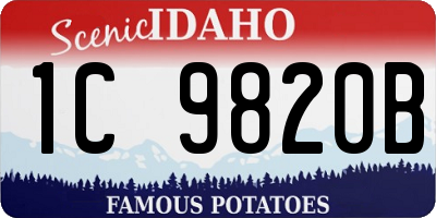 ID license plate 1C9820B