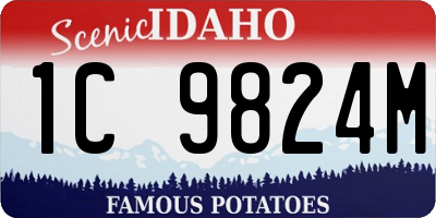 ID license plate 1C9824M