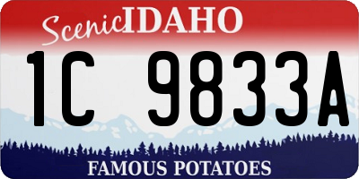 ID license plate 1C9833A