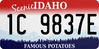 ID license plate 1C9837E