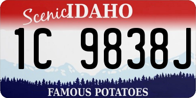 ID license plate 1C9838J