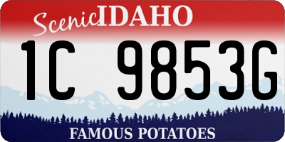 ID license plate 1C9853G