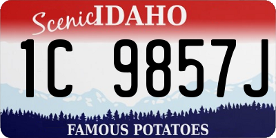 ID license plate 1C9857J