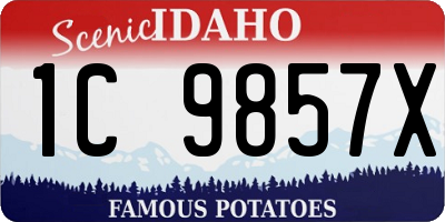 ID license plate 1C9857X
