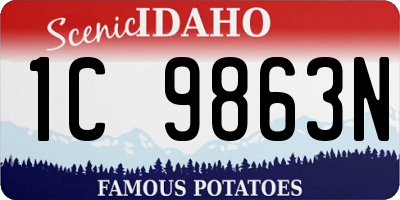 ID license plate 1C9863N