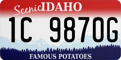 ID license plate 1C9870G