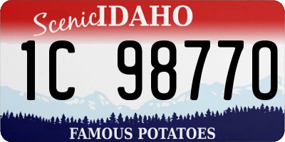 ID license plate 1C9877O