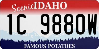 ID license plate 1C9880W