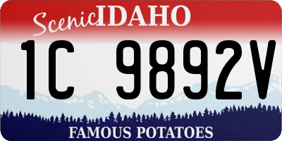 ID license plate 1C9892V