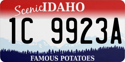 ID license plate 1C9923A